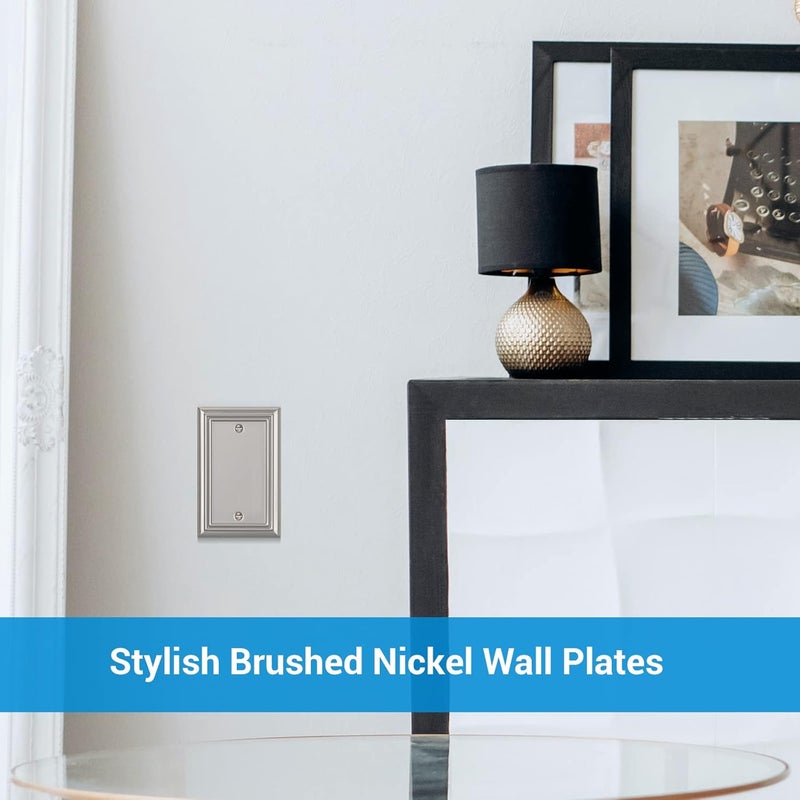 DEWENWILS 4-Pack Blank Wallplates, Brushed Nickel Outlet Cover, Stanless Steel - Image 4